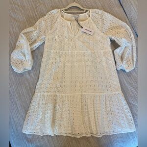 Elizabeth and James white cotton eyelet mini dress